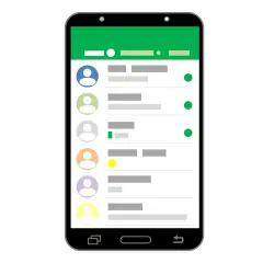 Ekran telefonu z listą kontaktów i wiadomości, pokazujący jak działa Viber.