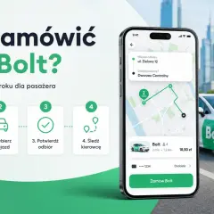 Instrukcja, jak zamówić Bolt: ustaw adres, wybierz przejazd, potwierdź odbiór i śledź kierowcę. Aplikacja pokazuje trasę i cenę.