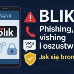 Ostrzeżenie przed BLIKiem, phishingiem, vishingiem i oszustwami. Dowiedz się, jak się bronić przed zagrożeniami w sieci.