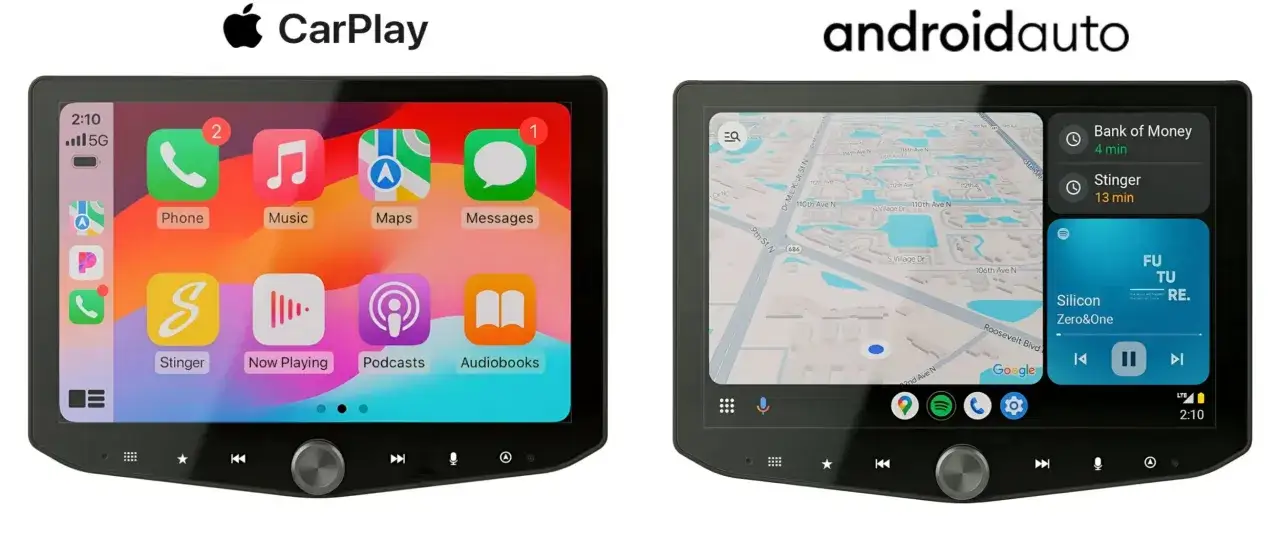 Porównanie interfejsów CarPlay i Android Auto. Zobacz, jak łatwo zlinkować telefon z samochodem.