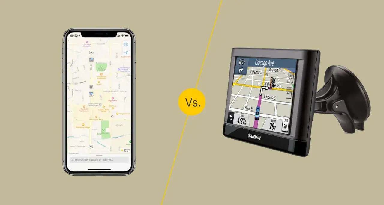 Porównanie darmowej nawigacji samochodowej w telefonie z dedykowanym urządzeniem GPS.
